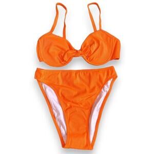 Vintage deadstock orange bow bikini